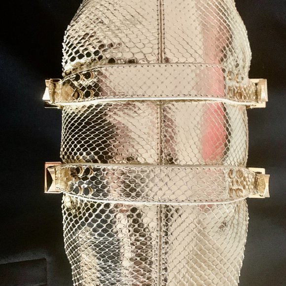 Versace Gold Python Link Frame Bag - Picture 6 of 8